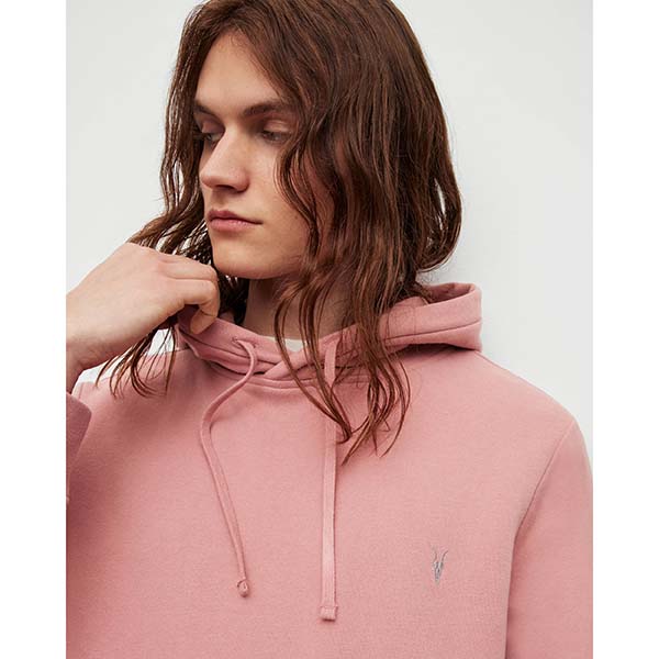 Allsaints Australia Mens Raven Pullover Ramskull Hoodie Pink AU68-845